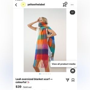 Yellow the Label- Leah oversized multi color scarf